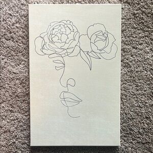 Wall Art. Floral Line Art Canvas